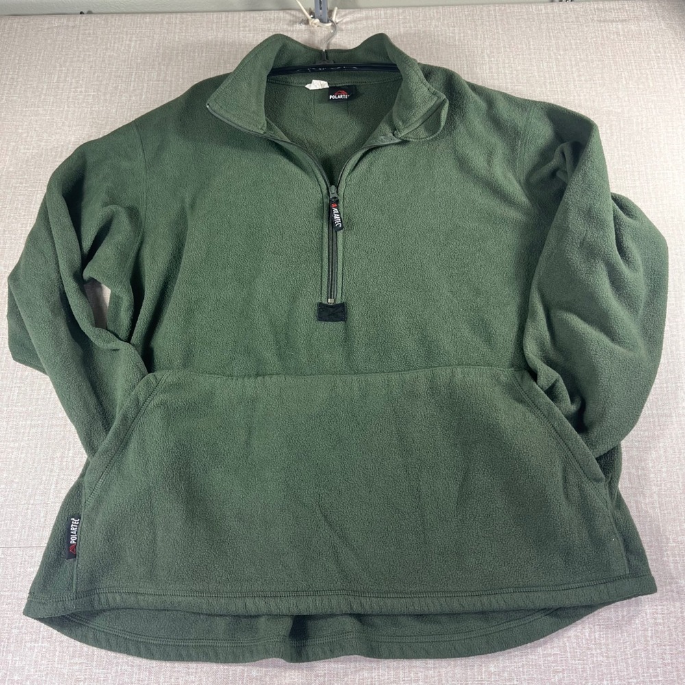 Peckham USMC Polartec Fleece Pullover Mens XL Green 1/4 Zip Military CG483